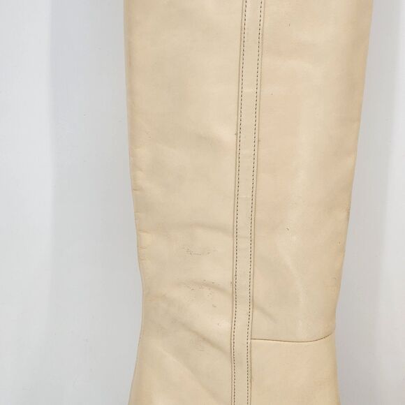 Sandro Jily Smooth Leather Ivory Tall Heeled Boots Size 37 EU NEW - Picture 14 of 16